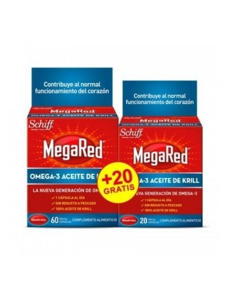 MEGARED 500 OMEGA 3 ACEITE DE KRILL  ENVASE DUPLO 60 + 20 CAPS