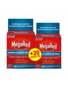 MEGARED 500 OMEGA 3 ACEITE DE KRILL  ENVASE DUPLO 60 + 20 CAPS